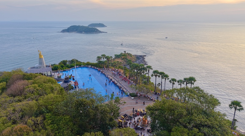 Breathtaking sunset view from Promthep Cape, a famous viewpoint near Yanui Breeze in Phuket.